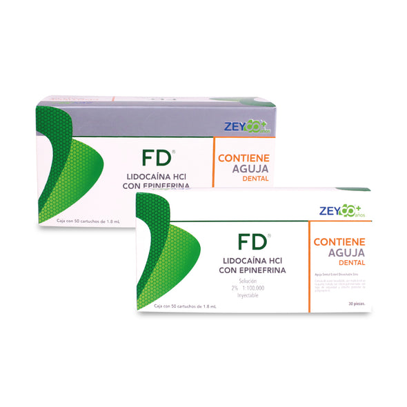 Anestésico Inyectable Lidocaína HCI 2% - FD CJ. C/50 PZAS. Y 30 AGUJAS CALIBRE 30 CORTA ZEYCO